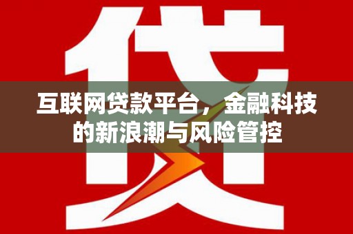 福鼎互联网贷款平台，金融科技的新浪潮与风险管控